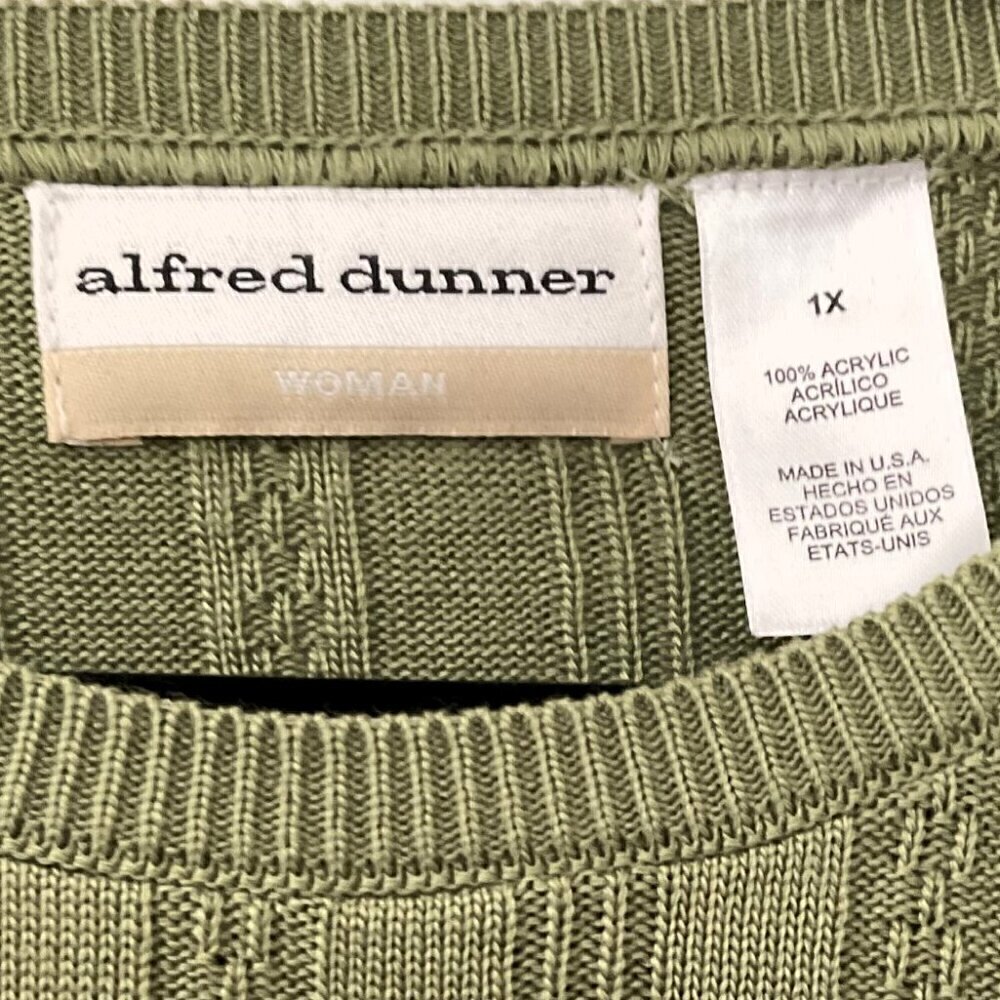 VINTAGE ALFRED DUNNER SHORT SLEEVE SWEATER TOP 1X - Picture 6 of 7